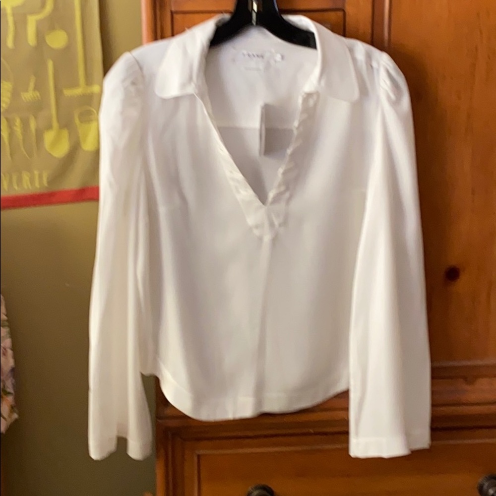 Frame long sleeve whipstich blouse